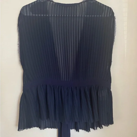 RACHEL Rachel Roy Deep Blue Pleated Blouse - Picture 2 of 4